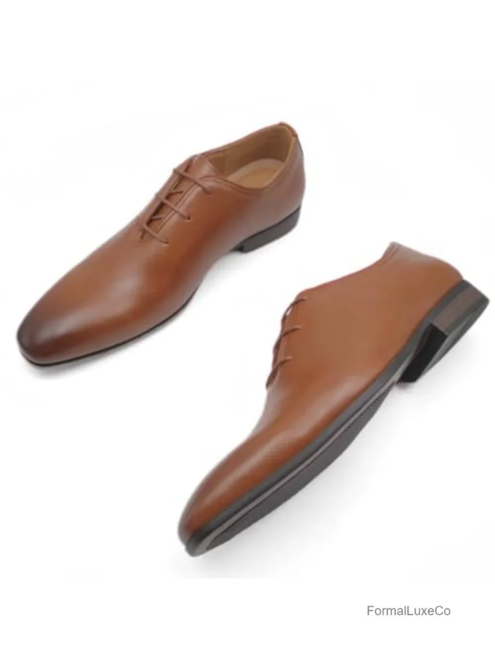 Men's Wholecut Oxford Dress Shoes Lace-Up Formal Faux Leather Business